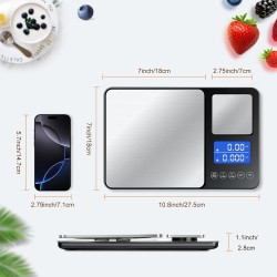 KUAIVO 0.001oz/33lbs Dual Platform Food Kitchen Scales Digital Weight Grams and Ounces, Two Precisions Kitchen Scale for Sourdough Bread, Baking and Cooking with 7 Units Tare, Accumulation Functions