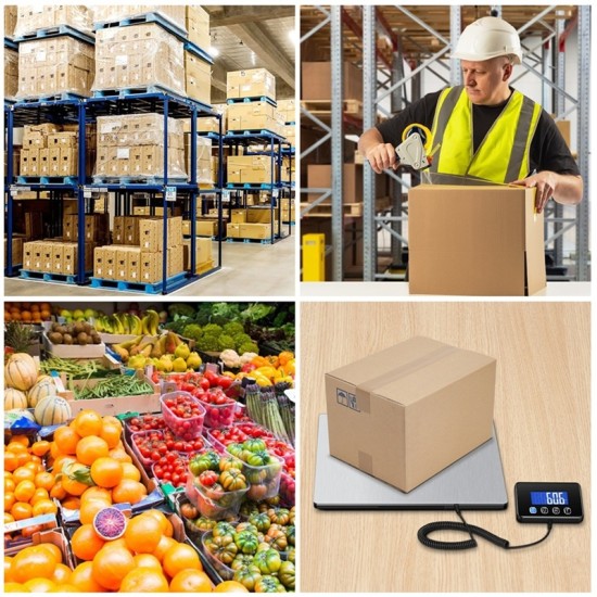 KUAIVO Shipping Scale, 660lbs Heavy Duty Digital Postal Scale for Packages, 0.35oz High Accurate Postage Scale for Small Business, Luggage, Home Use, Battery & Charging Cable Include